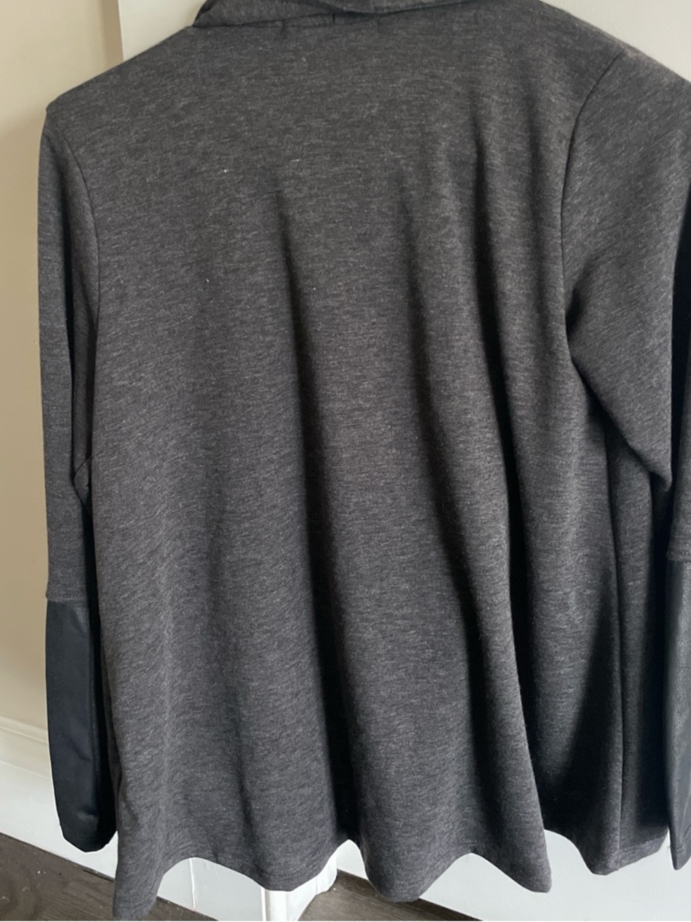 Ariella Open-Front Knit Cardigan - Charcoal Gray - Picture 2 of 4